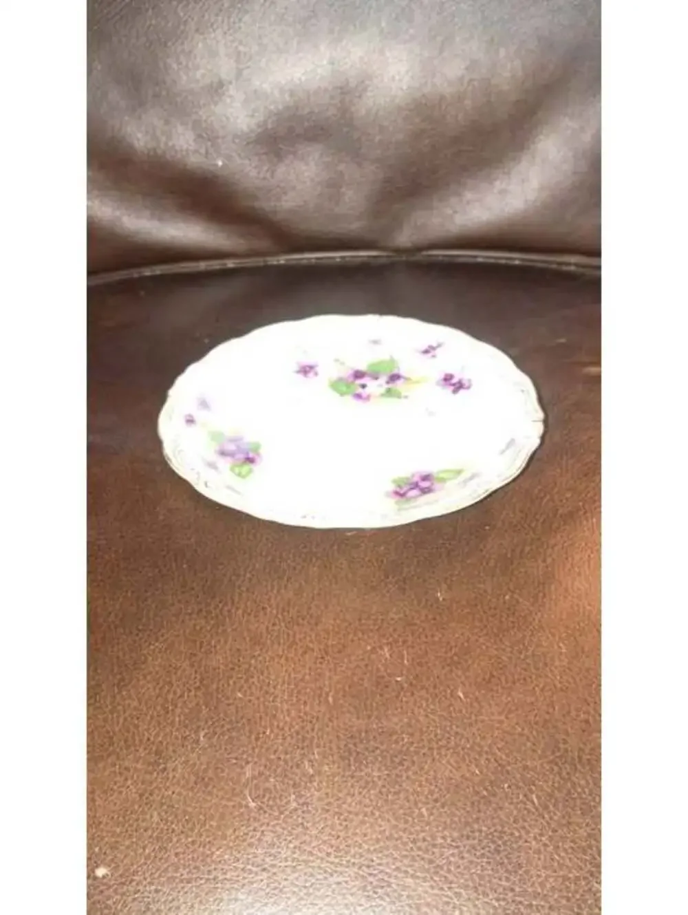Vintage White Floral Plate - New Without Tags